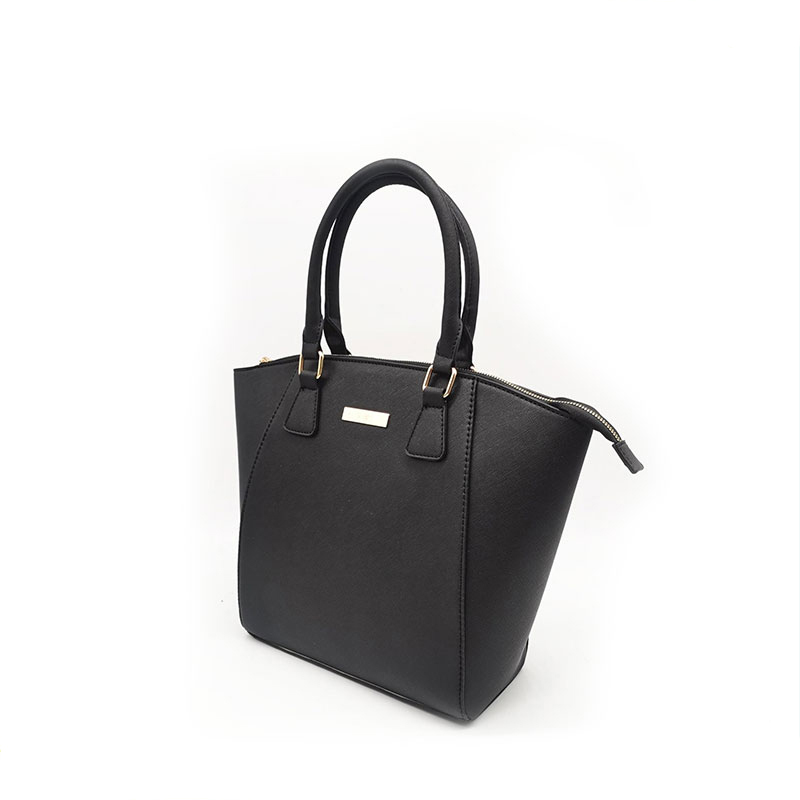 Beg Tote Pu saffiano Hitam Wanita