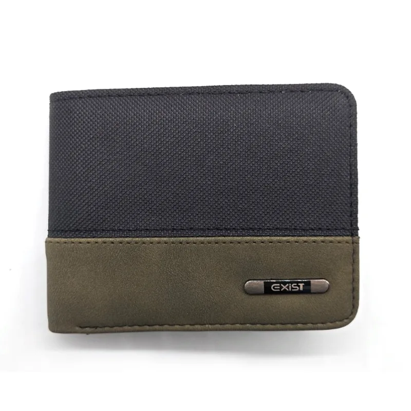 Poliester bercampur lembut sentuhan pu bifold dompet untuk lelaki