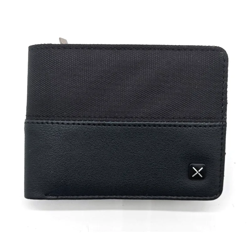 Reka bentuk mudah dompet PU bifold dengan poket zip dan slot kad multi