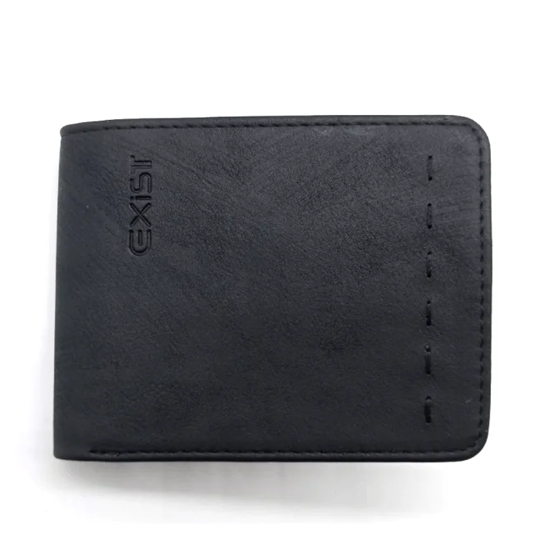 Reka bentuk mudah dengan logo terukir dompet bifold untuk lelaki